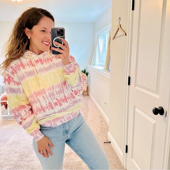 NWT Olivia Rubin Tie Dye Pearl Cotton Cotton Hoodie Small - Picture 1 of 12
